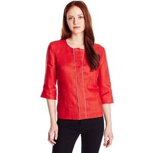Pendleton Women's Lora Shirt Cayenne Textured Linen‎ Weave 6